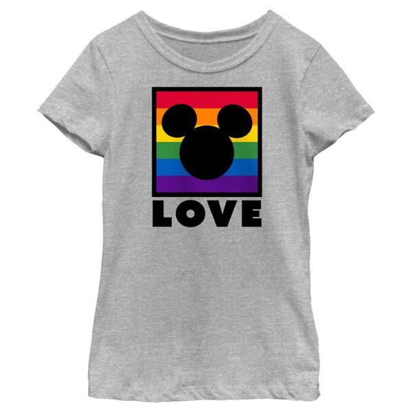 Girl’s Mickey & Friends Mickey Pride Love Rainbow T-Shirt