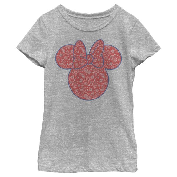 Girl’s Mickey & Friends Mickey and Friends Minnie Paisley Silhouette T-Shirt