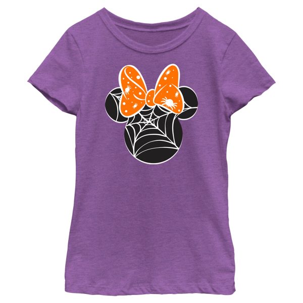 Girl’s Mickey & Friends Mickey and Friends Minnie Web Silhouette T-Shirt