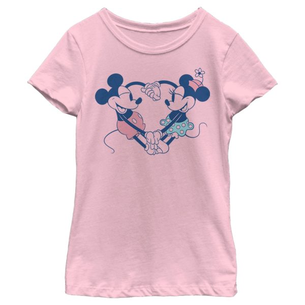 Girl’s Mickey & Friends Mickey and Minnie Heart T-Shirt