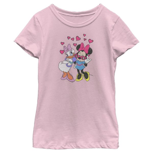 Girl’s Mickey & Friends Minnie Mouse and Daisy Duck Hearts T-Shirt