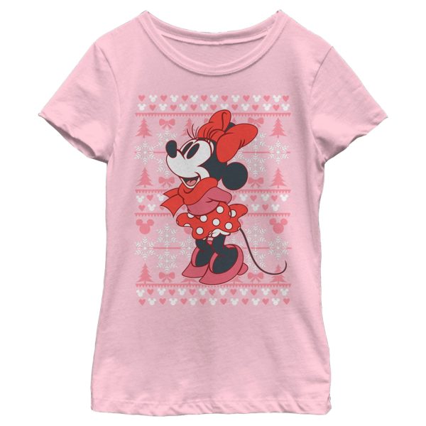 Girl’s Mickey & Friends Minnie Winter Sweater T-Shirt