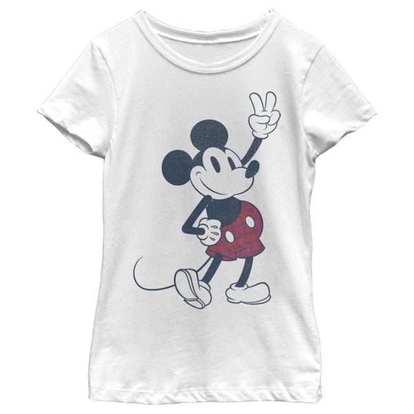 Girl’s Mickey & Friends Plaid Mickey Mouse Retro T-Shirt