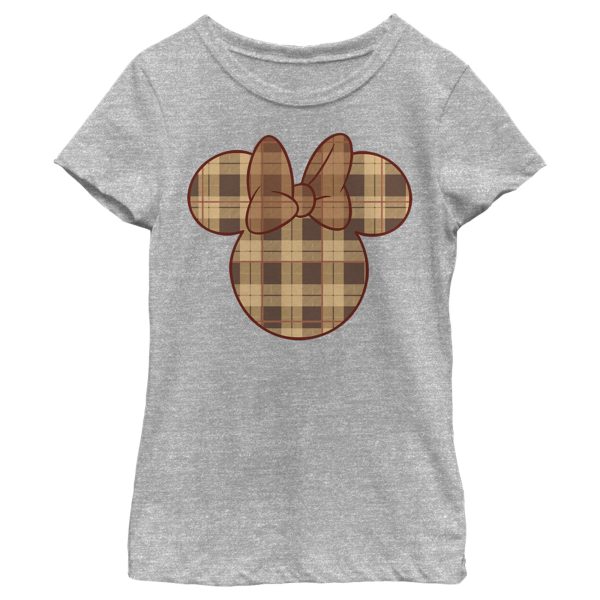 Girl’s Mickey & Friends Plaid Minnie Mouse Logo T-Shirt