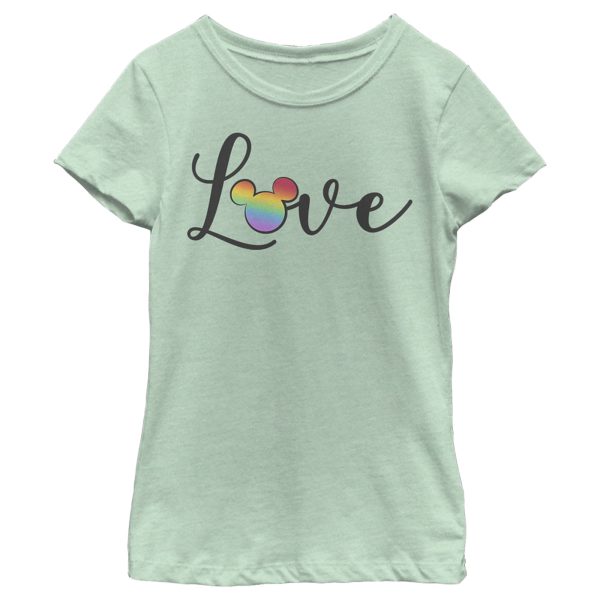 Girl’s Mickey & Friends Rainbow Mickey Love T-Shirt