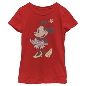 Girl’s Mickey & Friends Retro Distressed Minnie T-Shirt