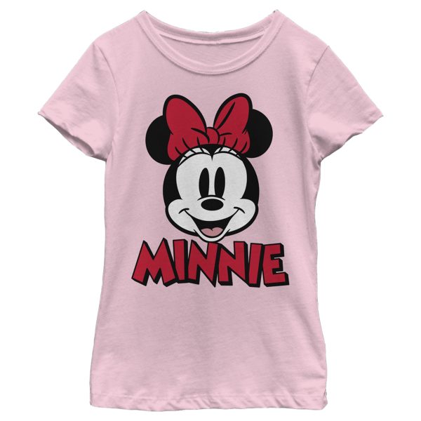 Girl’s Mickey & Friends Retro Minnie Mouse Big Face T-Shirt