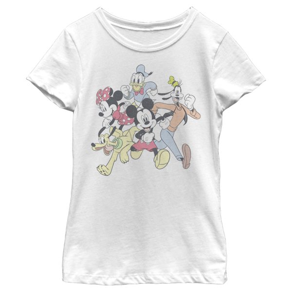 Girl’s Mickey & Friends Running Group Shot T-Shirt