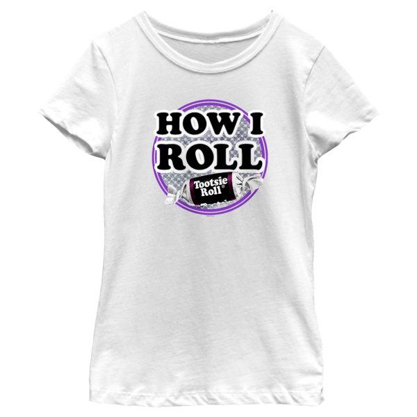 Girl’s Tootsie Roll How I Roll Slogan T-Shirt