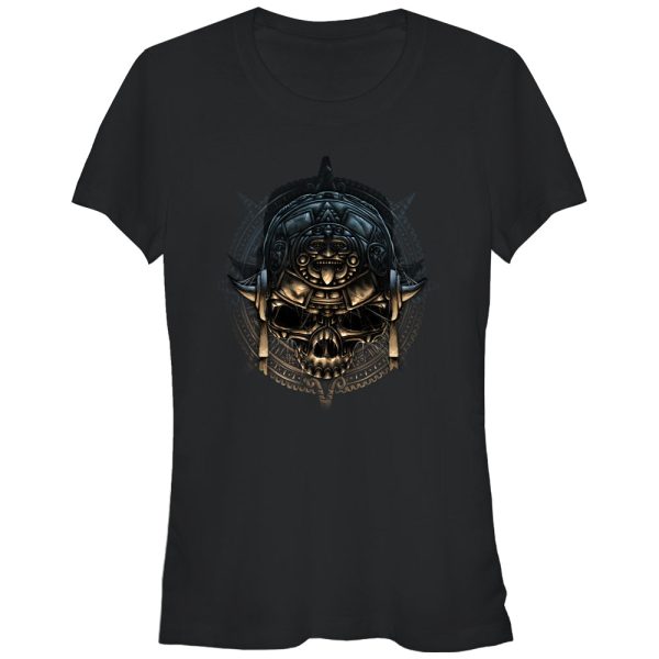 Junior’s Aztlan Aztec Calendar Skull T-Shirt