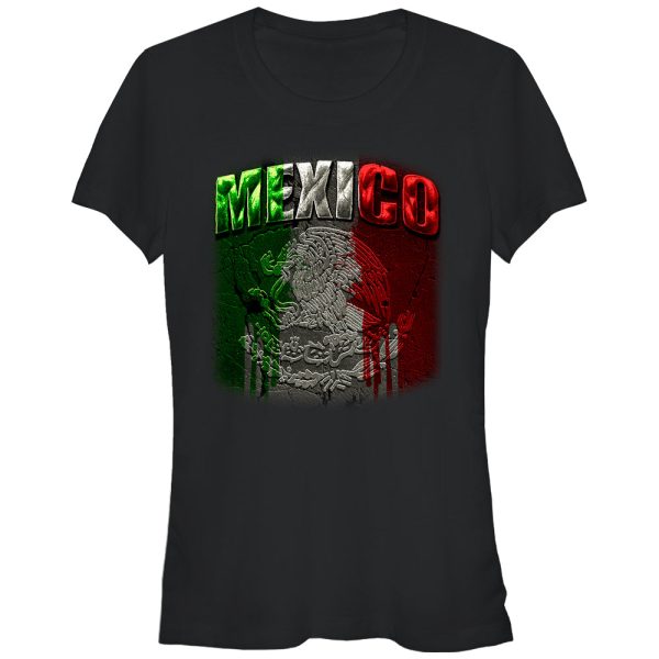 Junior’s Aztlan Viva Mexico Flag Seal T-Shirt