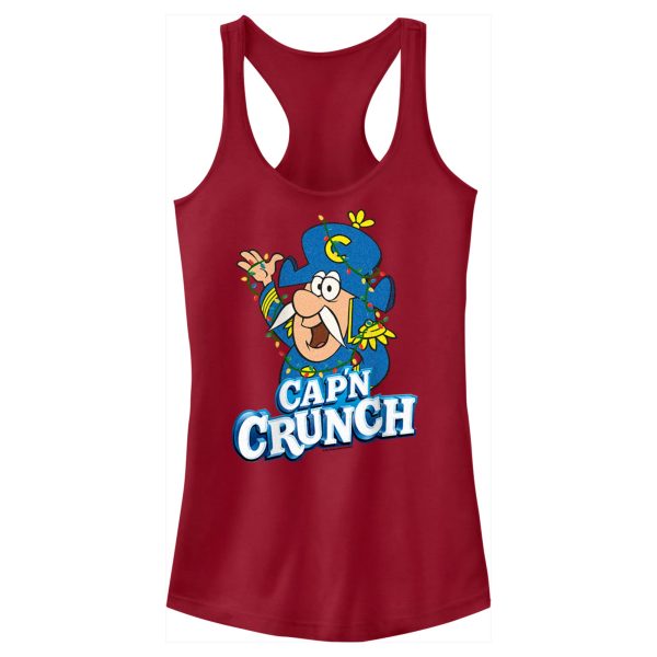 Junior’s Cap’n Crunch Christmas Lights Logo Racerback Tank Top