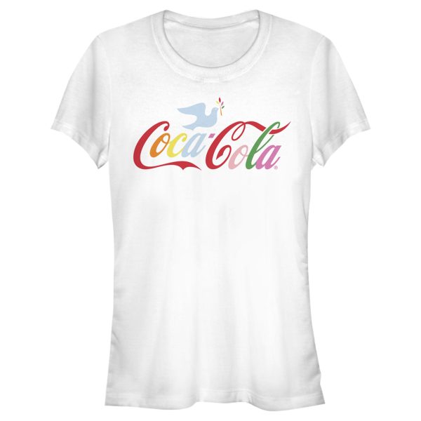 Junior’s Coca Cola Unity Rainbow Dove Logo T-Shirt