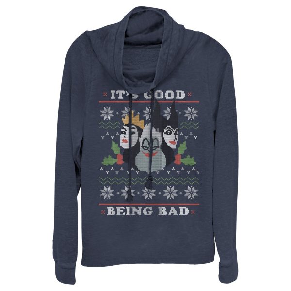 Junior’s Disney Princesses Christmas Being Bad Cowl Neck Sweatshirt