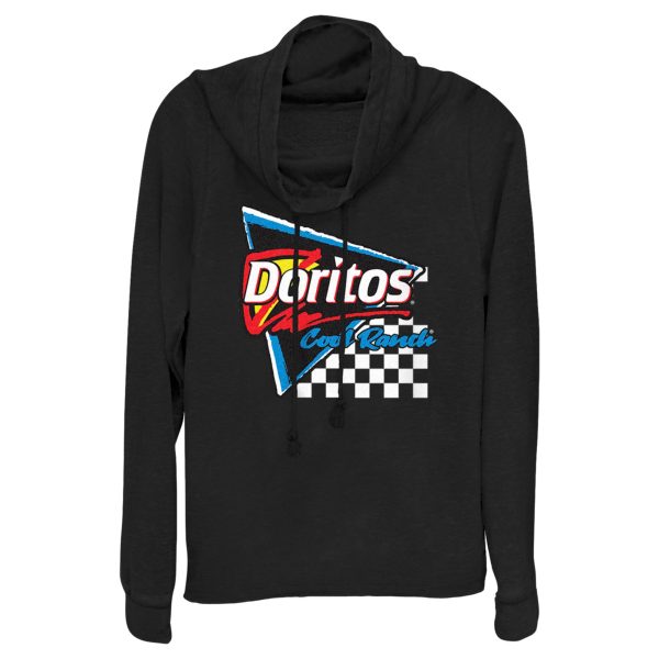 Junior’s Doritos Cool Ranch Retro Logo Cowl Neck Sweatshirt