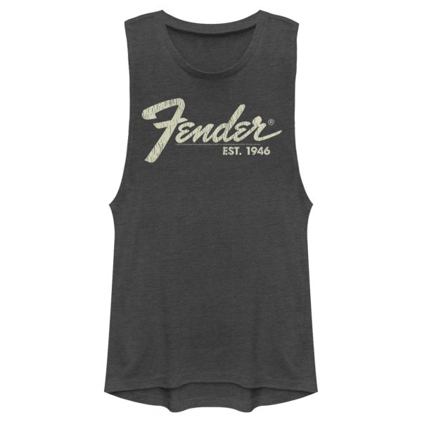 Junior’s Fender Distressed Logo Festival Muscle Tee