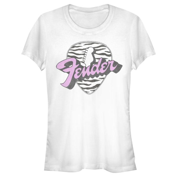 Junior’s Fender Tiger Print Guitar Pick Logo T-Shirt