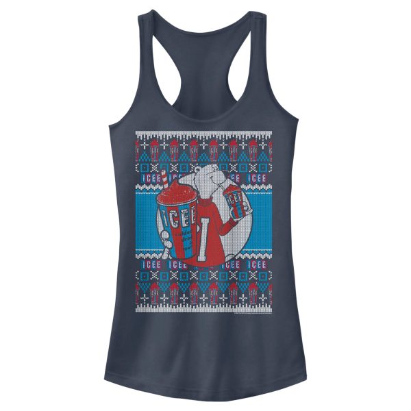 Junior’s ICEE Bear Ugly Sweater Racerback Tank Top