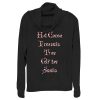 Junior’s Lost Gods Christmas Candy Cane List Cowl Neck Sweatshirt