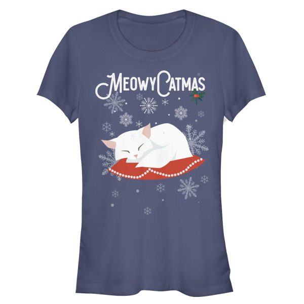 Junior’s Lost Gods Christmas Meowy Kitten Pillow T-Shirt