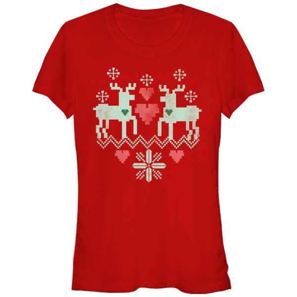 Junior’s Lost Gods Christmas Reindeer Love T-Shirt