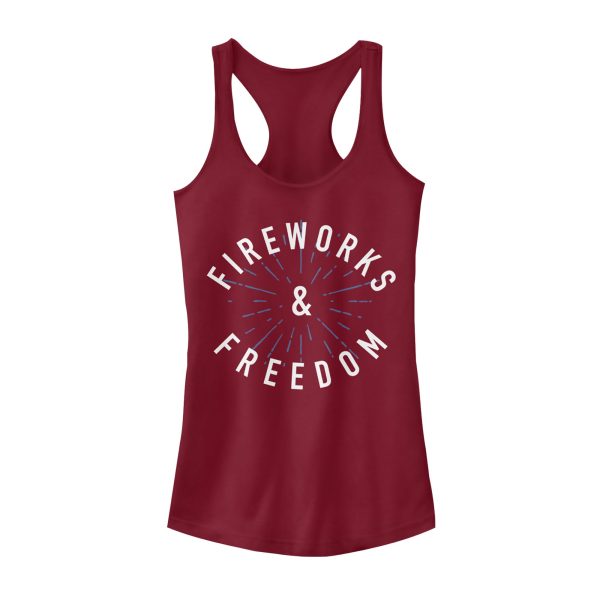 Junior’s Lost Gods Fourth of July Fireworks & Freedom Racerback Tank Top