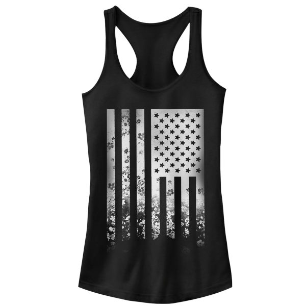 Junior’s Lost Gods Fourth of July Flower Flag Racerback Tank Top