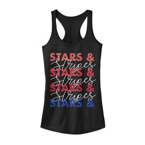Junior’s Lost Gods Fourth of July Stars & Stripes Repeat Racerback Tank Top