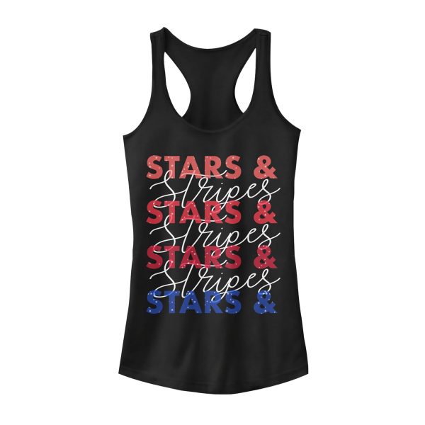 Junior’s Lost Gods Fourth of July Stars & Stripes Repeat Racerback Tank Top