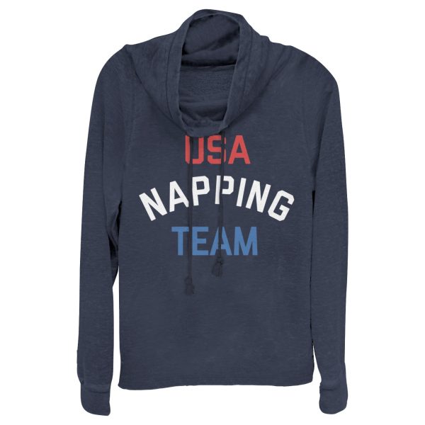 Junior’s Lost Gods Fourth of July USA Napping Team Cowl Neck Sweatshirt