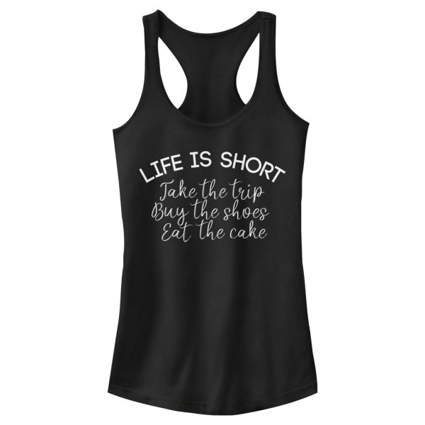 Junior’s Lost Gods Life is Short Mantra Racerback Tank Top