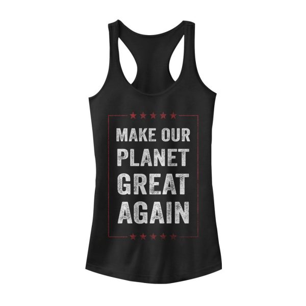 Junior’s Lost Gods Make Planet Great Again Racerback Tank Top