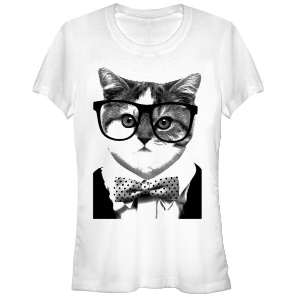 Junior’s Lost Gods Nerd Glasses Bowtie Cat T-Shirt