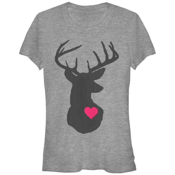 Junior’s Lost Gods Reindeer Heart Stitch Print T-Shirt