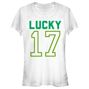 Junior’s Lost Gods St. Patrick’s Day Lucky Number 17 T-Shirt