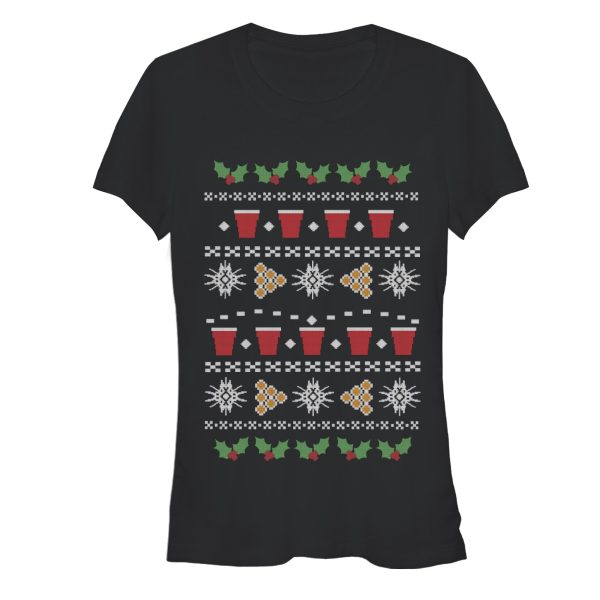 Junior’s Lost Gods Ugly Christmas Pong T-Shirt