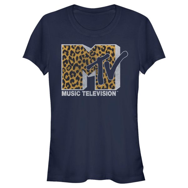 Junior’s MTV Cheetah Print Logo T-Shirt