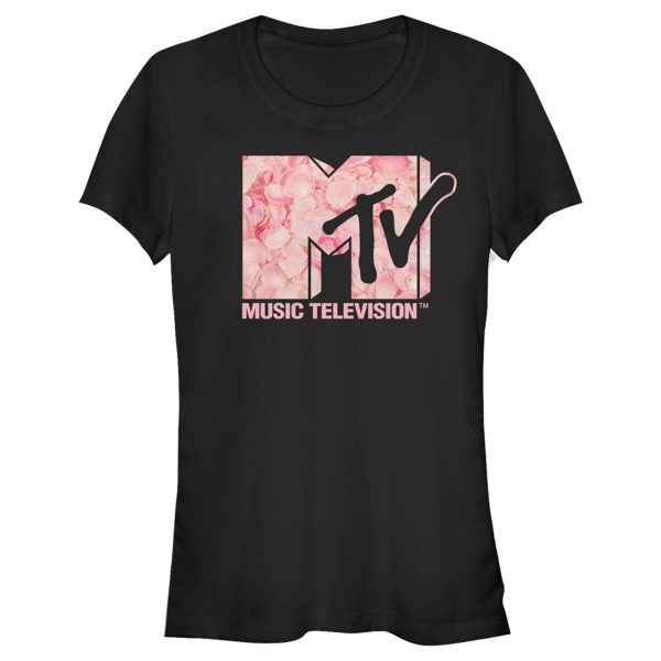 Junior’s MTV Valentine’s Day Rose Petal Logo T-Shirt