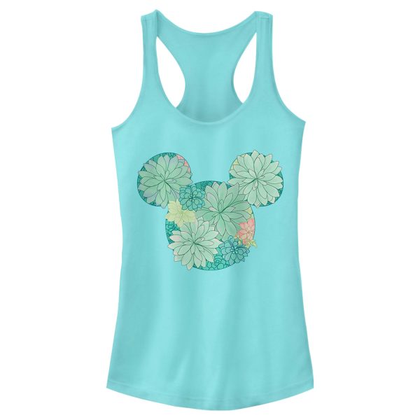 Junior’s Mickey & Friends Botanical Logo Racerback Tank Top