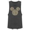 Junior’s Mickey & Friends Cheetah Print Mickey Mouse Logo Festival Muscle Tee