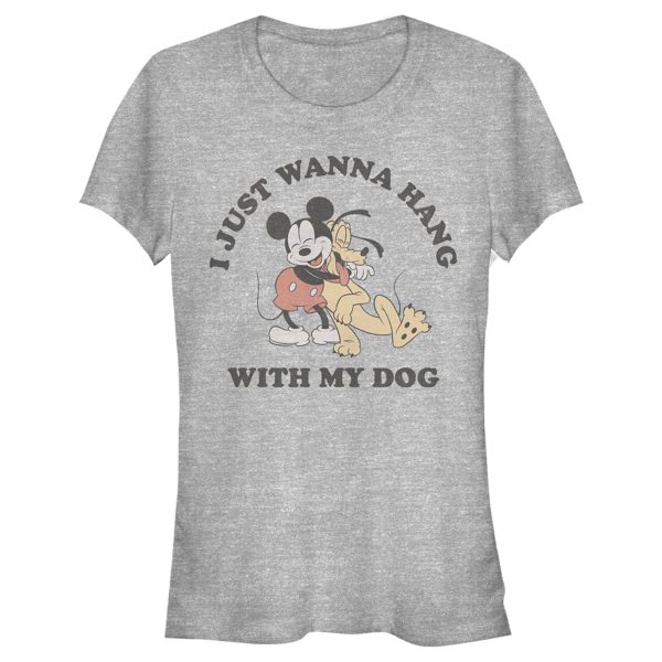 Junior’s Mickey & Friends I Just Wanna Hang with my Dog Pluto T-Shirt