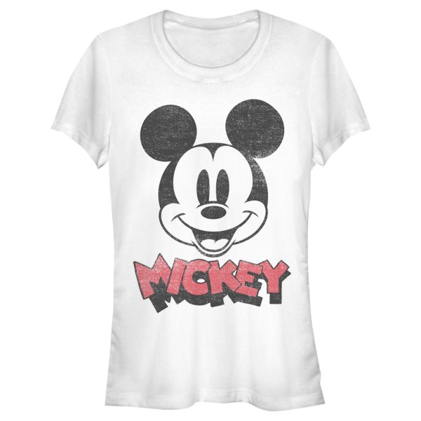 Junior’s Mickey & Friends Mickey Mouse Retro Headshot T-Shirt