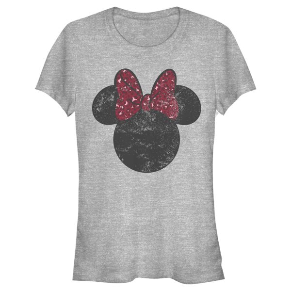 Junior’s Mickey & Friends Minnie Mouse Logo Distressed T-Shirt