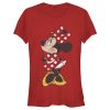 Junior’s Mickey & Friends Minnie Mouse Portrait Distressed T-Shirt