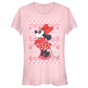 Junior’s Mickey & Friends Minnie Winter Sweater T-Shirt