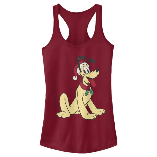 Junior’s Mickey & Friends Retro Festive Pluto Racerback Tank Top