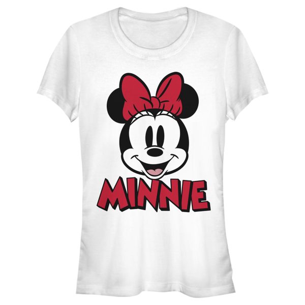 Junior’s Mickey & Friends Retro Minnie Mouse Big Face T-Shirt