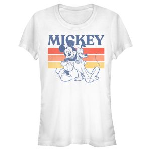 Junior’s Mickey & Friends Retro Pluto and Mickey Mouse T-Shirt
