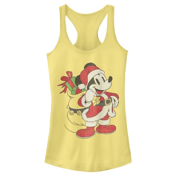 Junior’s Mickey & Friends Santa Mouse Racerback Tank Top