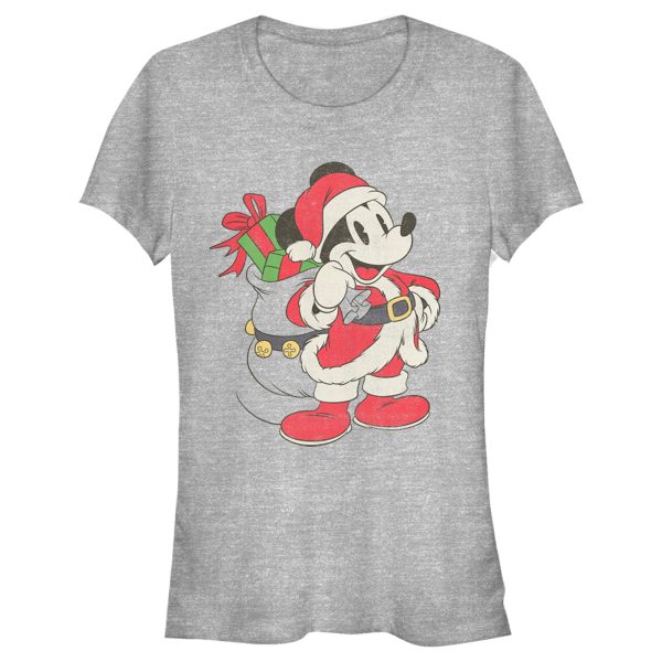 Junior’s Mickey & Friends Santa Mouse T-Shirt